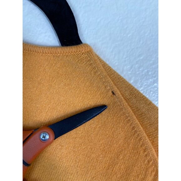 Lands End Cashmere Short Sleeve Sweater Top Size Large Orange Soft Cozy - Picture 8 of 14